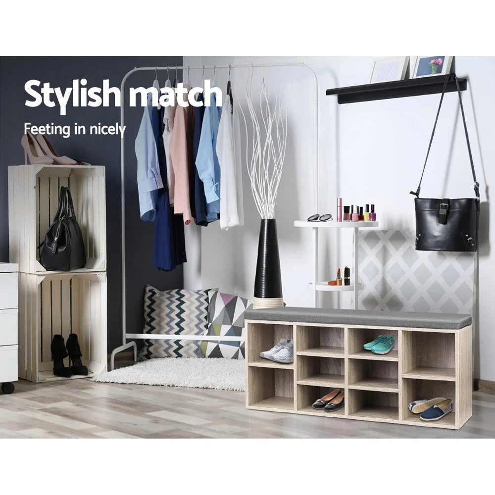 Wooden Shoe Rack Storage Bench - Living Room