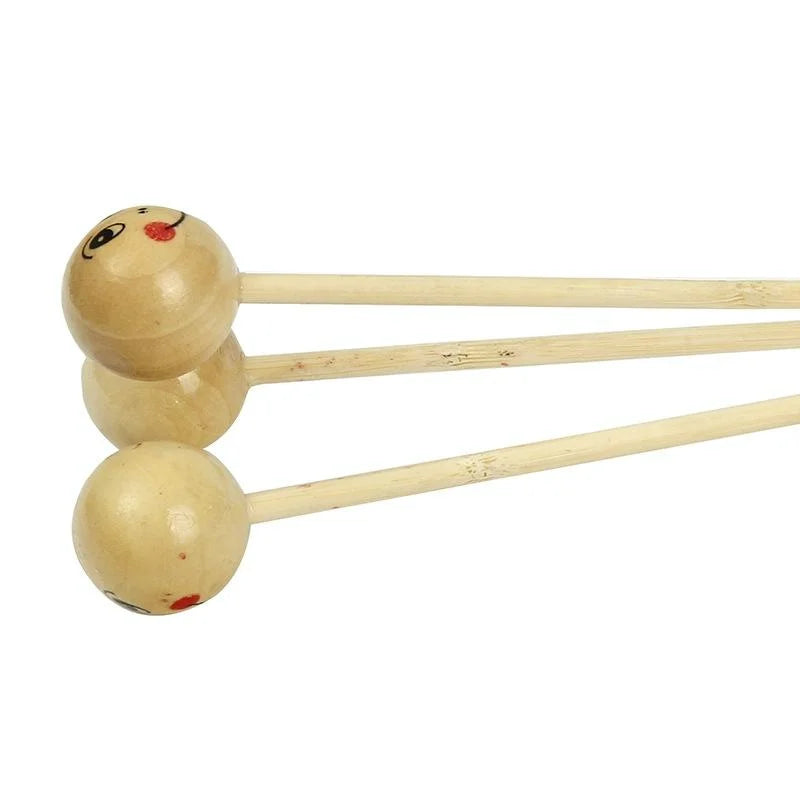 Wooden Smiling Face Knock Back Hammer Multifunctional
