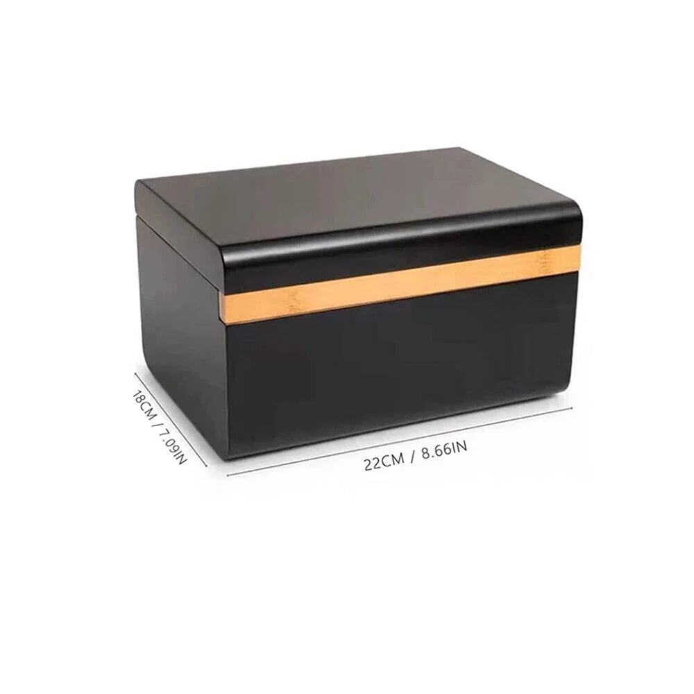 Wooden Storage Chest Box Lockable with Movable Rolling Tray