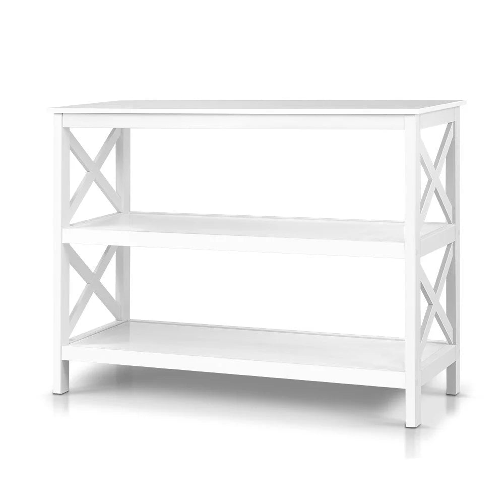 Wooden Storage Console Table - White - Living Room