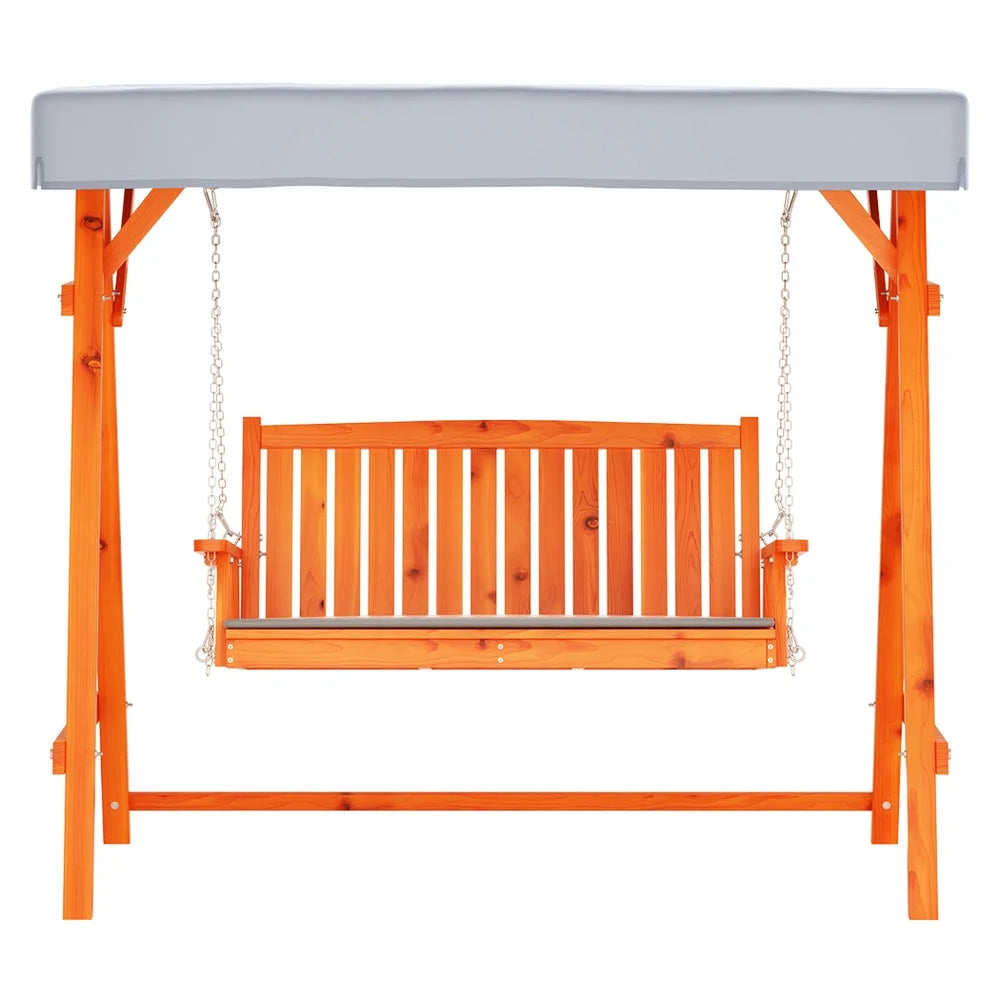 Wooden Swing Chair Garden Bench Canopy 3 Seater Outdoor