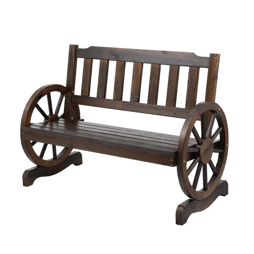 Wooden Wagon Wheel Chair - Outdoor