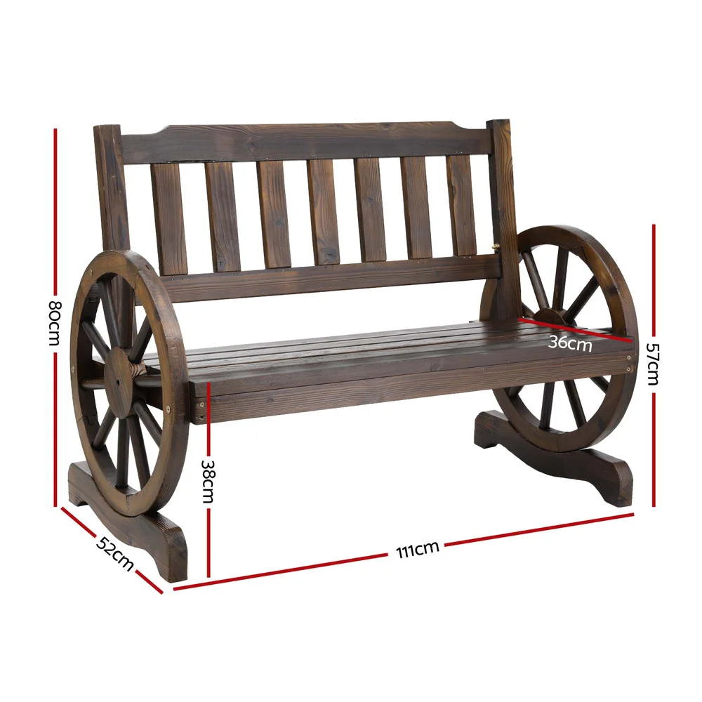 Wooden Wagon Wheel Chair - Outdoor