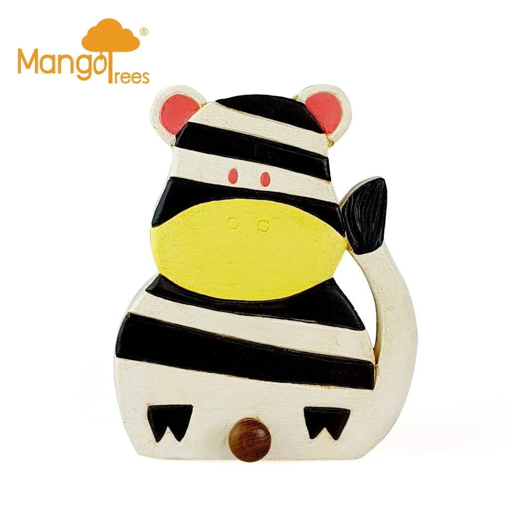 Wooden Wall Hooks - Zebra - Home & Garden