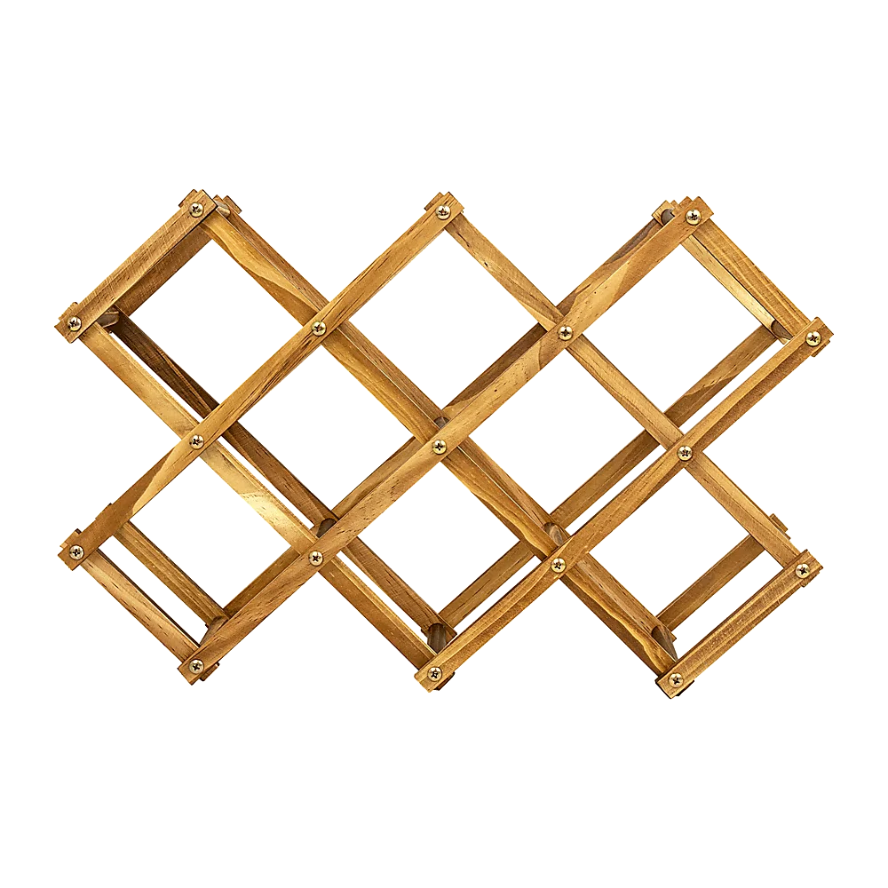 Wooden Wine Rack Freestanding 10 Bottles Countertop Storage