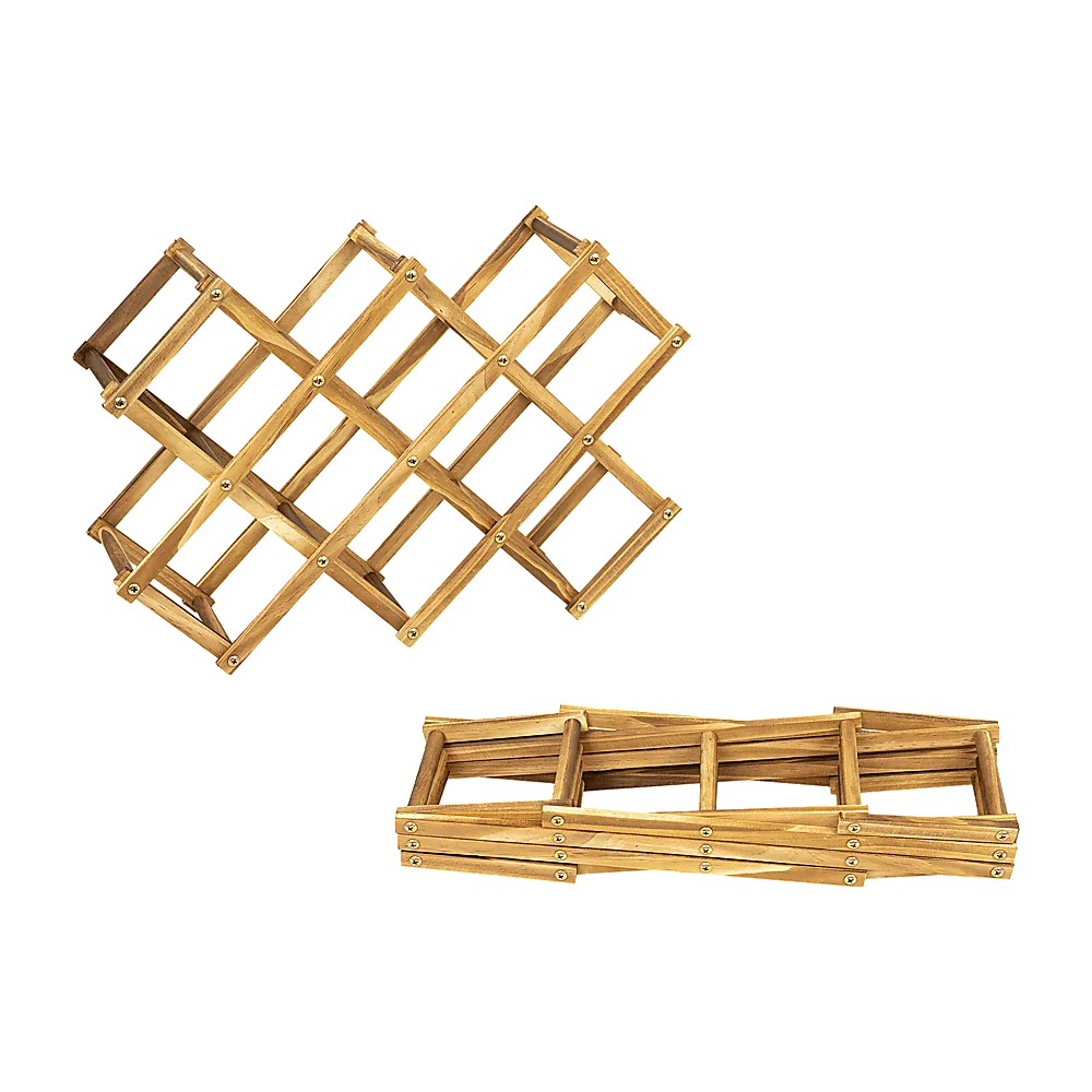 Wooden Wine Rack Freestanding 10 Bottles Countertop Storage