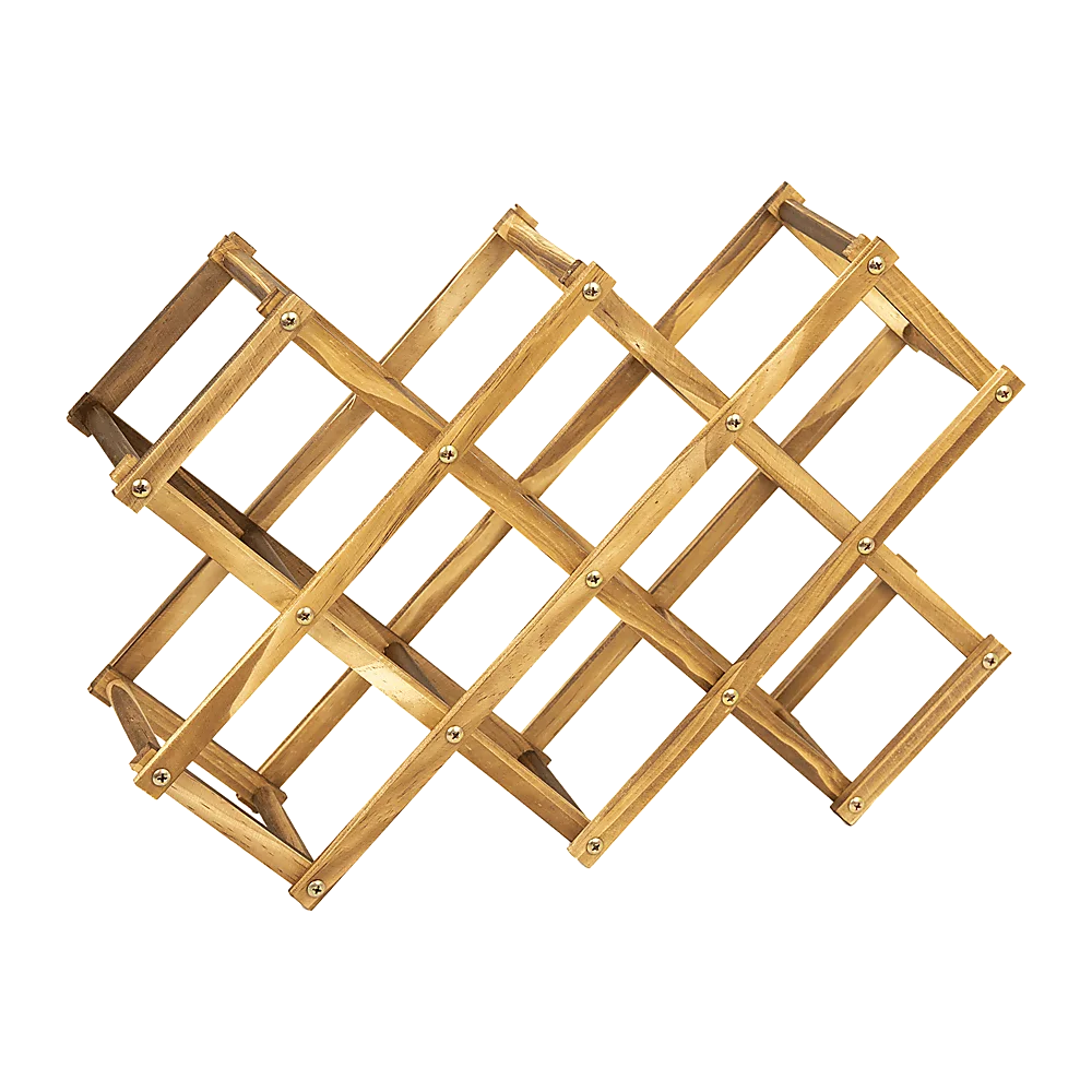 Wooden Wine Rack Freestanding 10 Bottles Countertop Storage