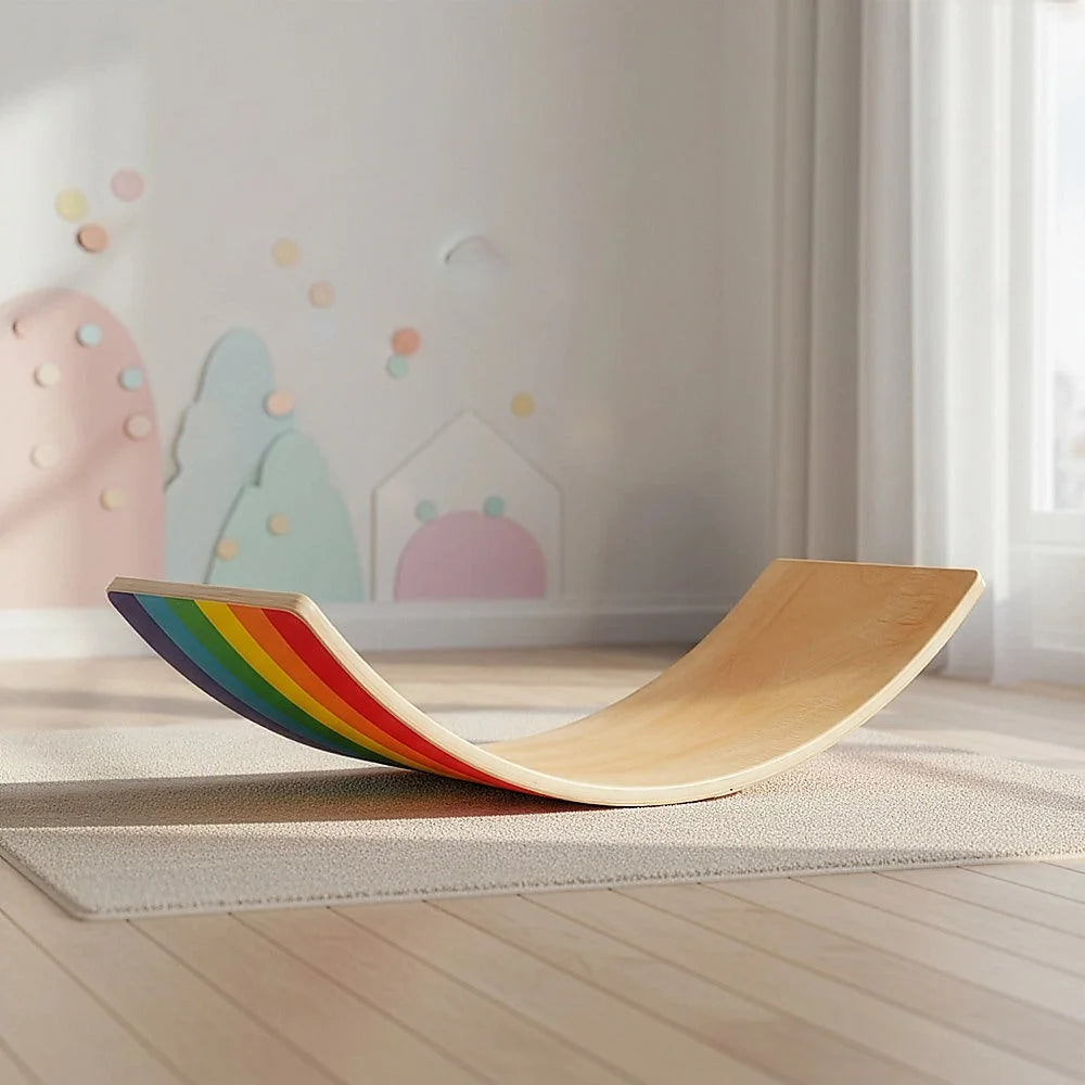 Wooden Wobble Balance Board for Kids Toddlers & Adults