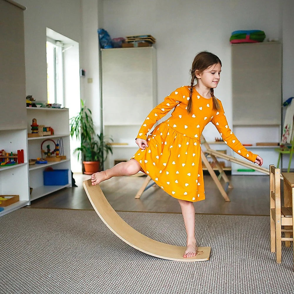 Wooden Wobble Balance Board for Kids Toddlers & Adults