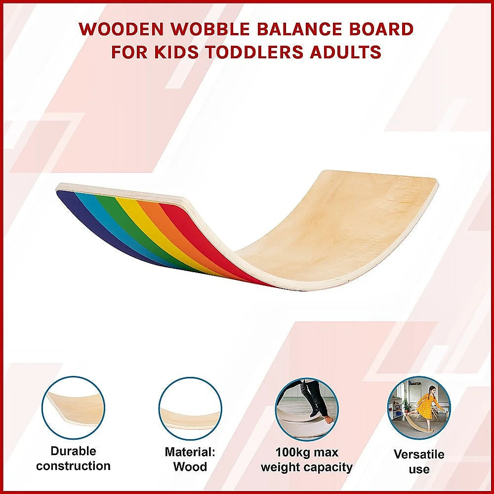 Wooden Wobble Balance Board for Kids Toddlers & Adults