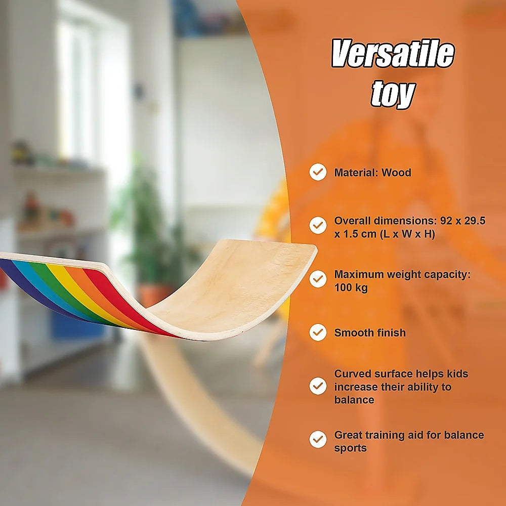Wooden Wobble Balance Board for Kids Toddlers & Adults