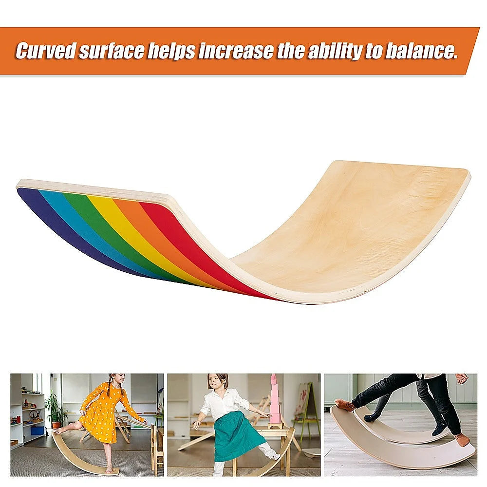 Wooden Wobble Balance Board for Kids Toddlers & Adults