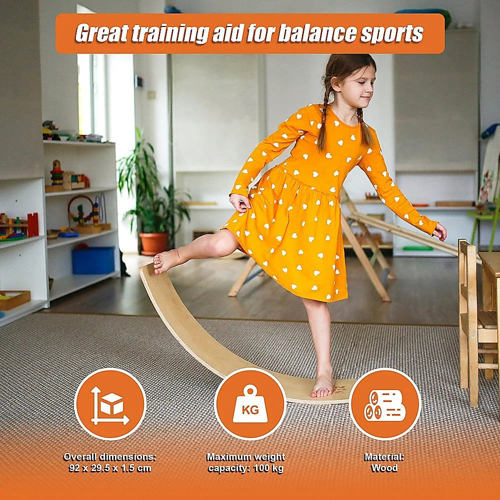 Wooden Wobble Balance Board for Kids Toddlers & Adults