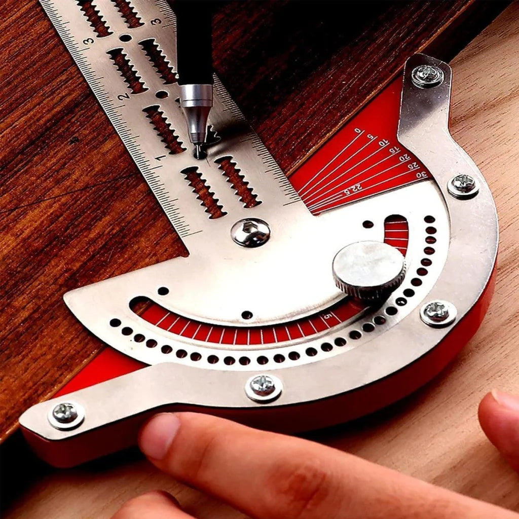 Woodworking Edge Ruler Protractor Angle Measuring Tool