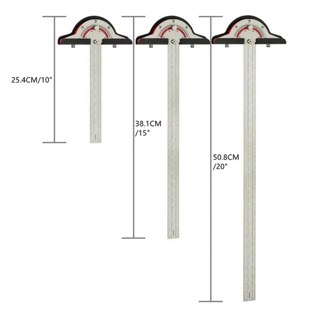 Woodworking Edge Ruler Protractor Angle Measuring Tool