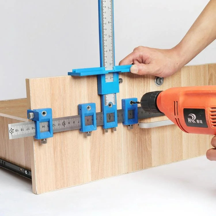 Woodworking Punch Locator for Cabinet Doors - Blue Handle