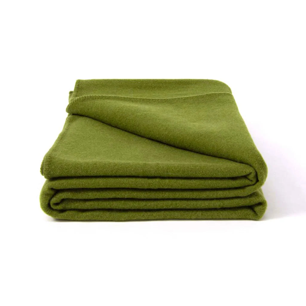 Wool Blanket Double 400GSM Premium Australian Pure - Moss