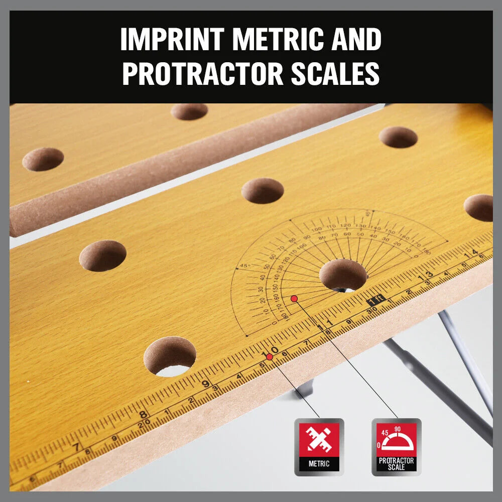 Work Bench Foldable Sawhorse Garage Trestle Wood Cutting