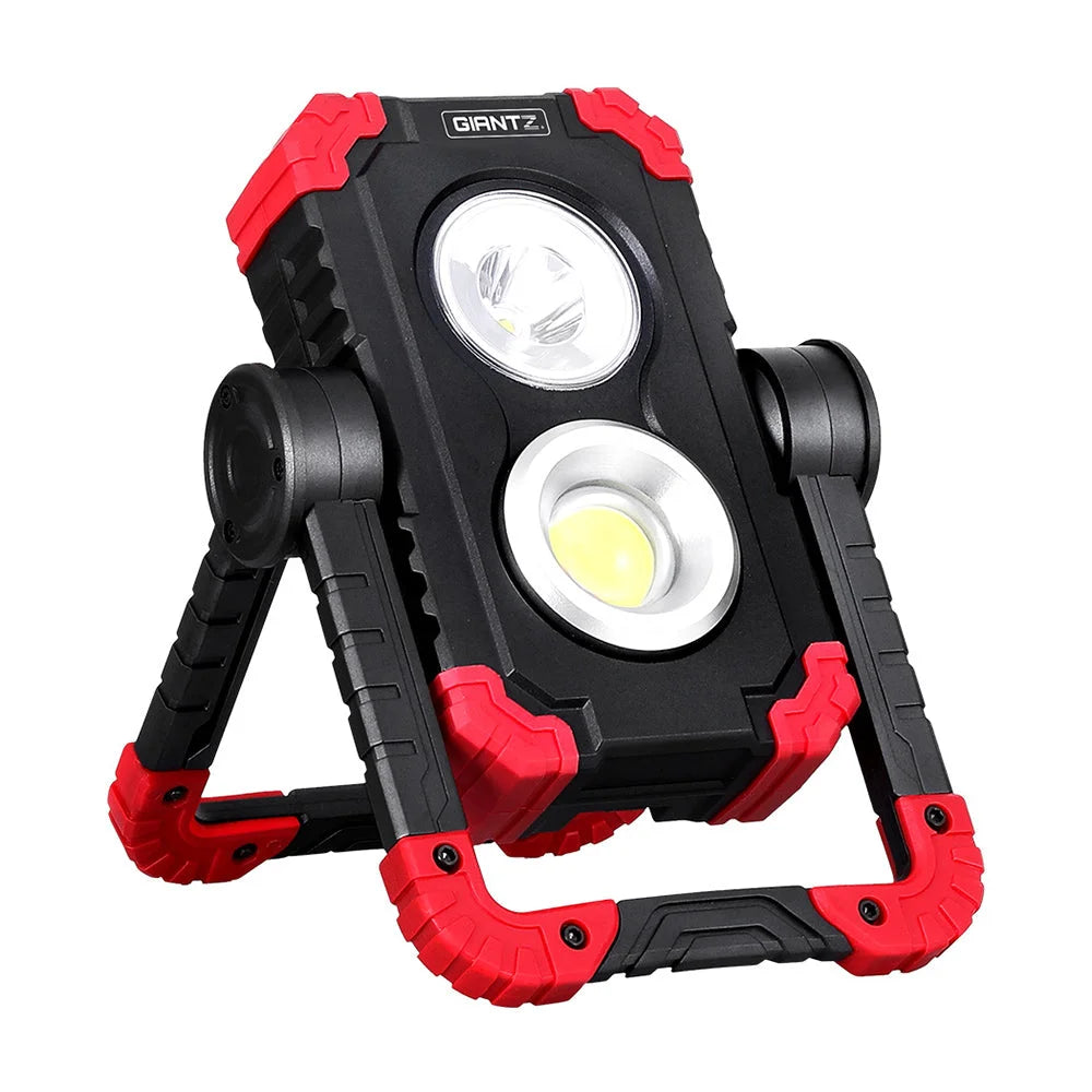Work light rechargeable with matching accessories and clear item layout