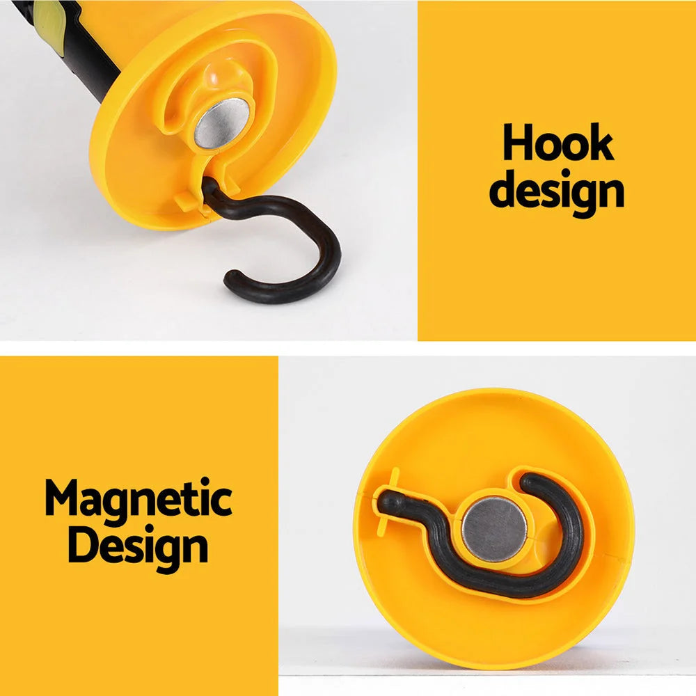 Work light rechargeable with useful parts and product scale