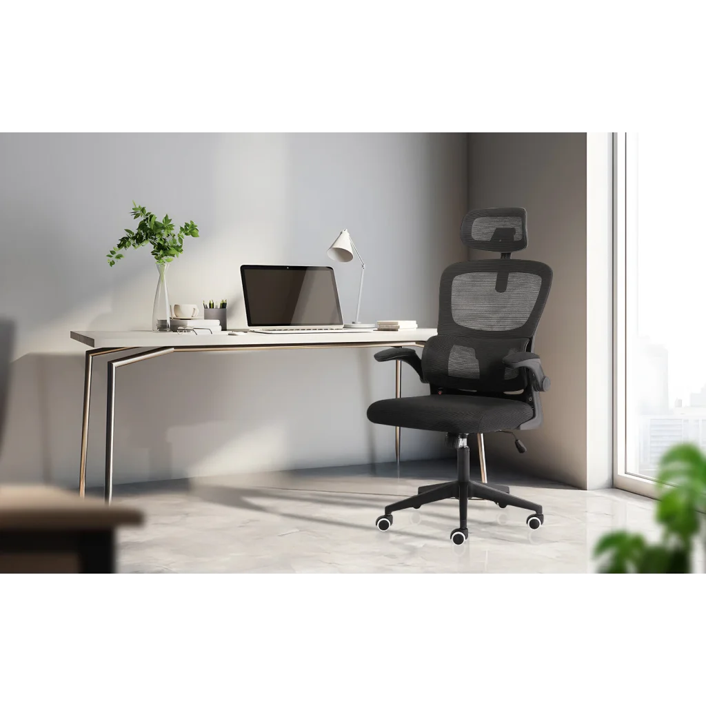 Work Office Chair - Lumber Support Flip-up Armrest