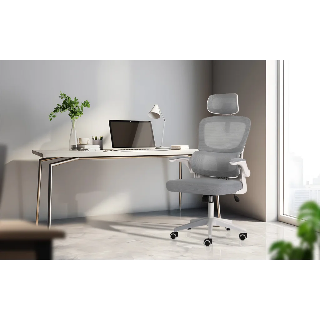 Work Office Chair - Lumber Support Flip-up Armrest