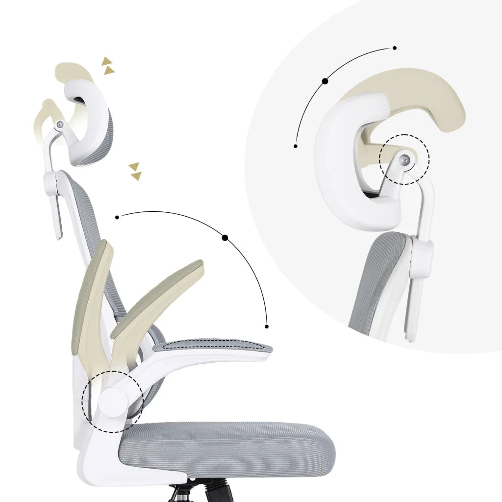 Work Office Chair - Lumber Support Flip-up Armrest