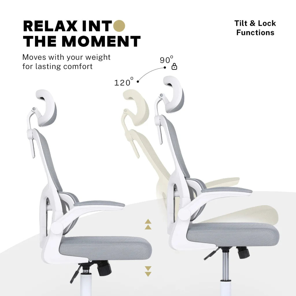 Work Office Chair - Lumber Support Flip-up Armrest