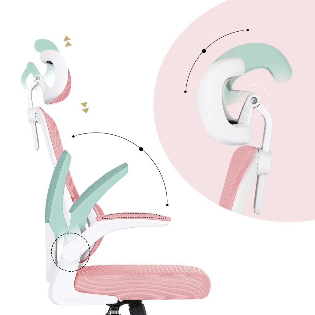 Work Office Chair - Lumber Support Flip-up Armrest