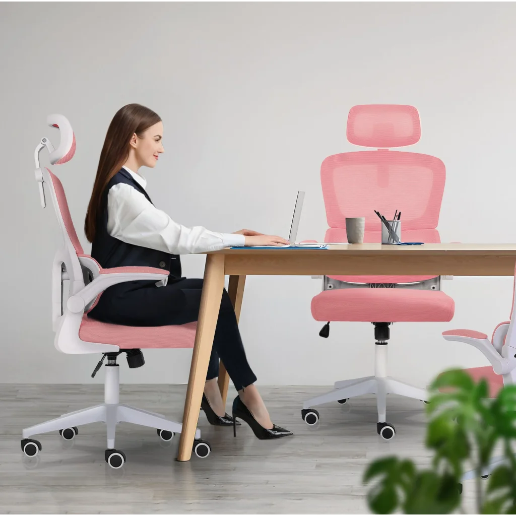 Work Office Chair - Lumber Support Flip-up Armrest