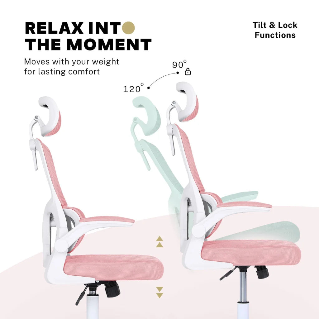 Work Office Chair - Lumber Support Flip-up Armrest