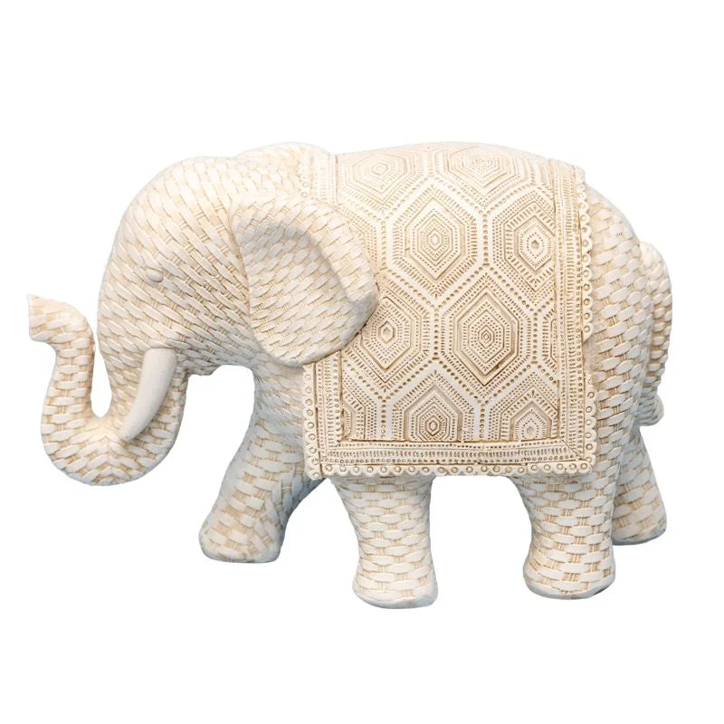 Woven Look Elephant Ornament 17cm - Home & Garden >