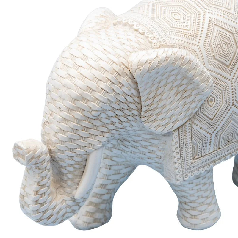 Woven Look Elephant Ornament 17cm - Home & Garden >