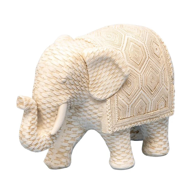 Woven Look Elephant Ornament 17cm - Home & Garden >