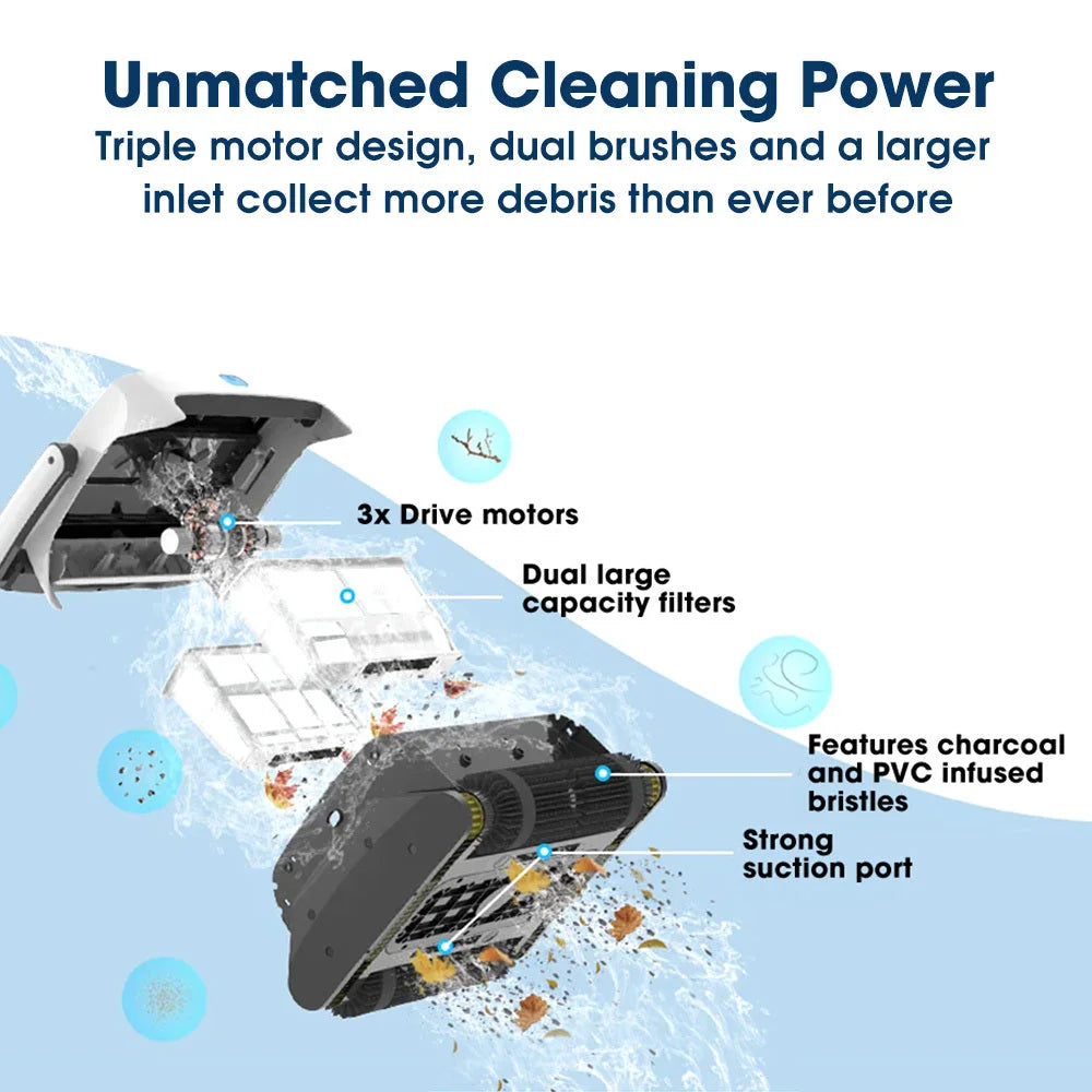 WYBOT Grampus 800 Robotic Pool Cleaner Automatic Vacuum
