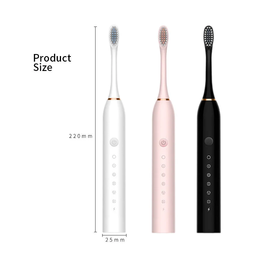 X-3 Sonic Electric Toothbrush 4 Replacement Brush Heads