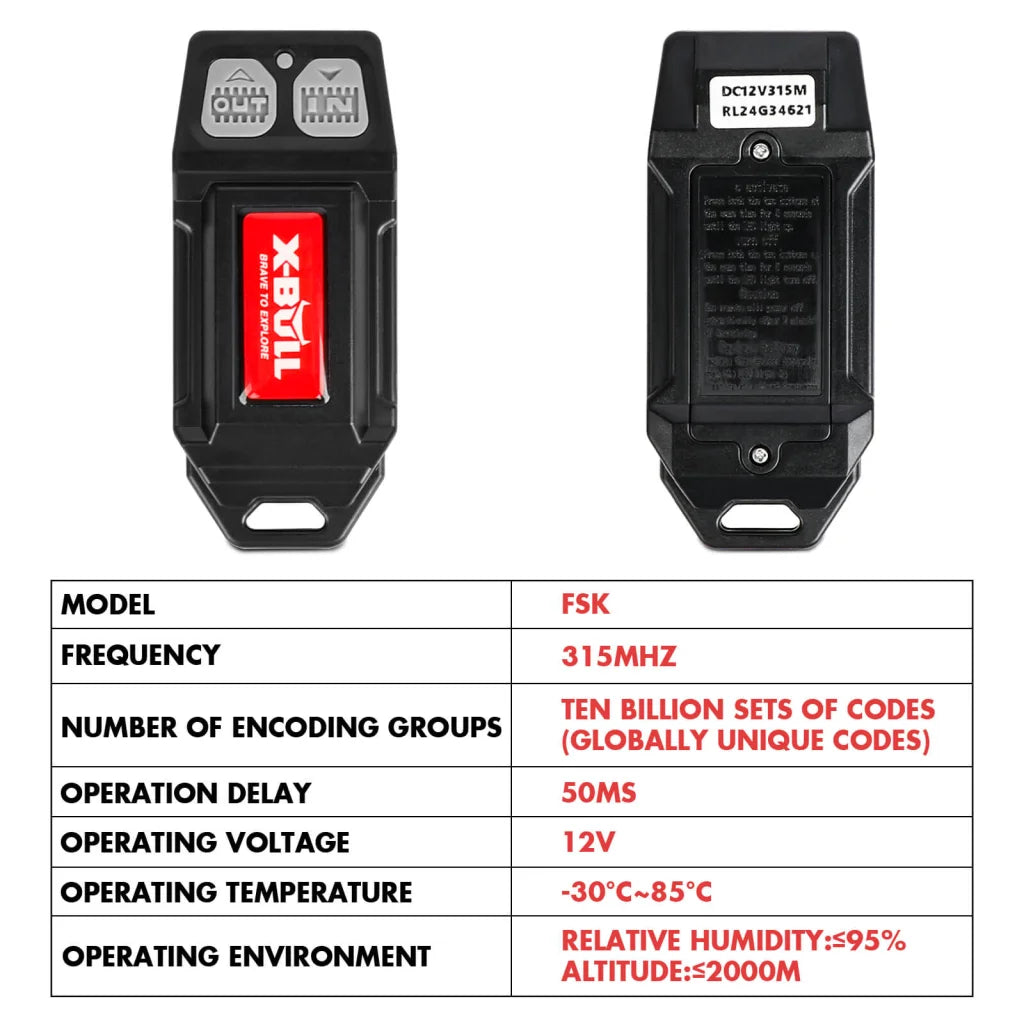 X-BULL 12V Winch Remote Control Twin Handset Easy