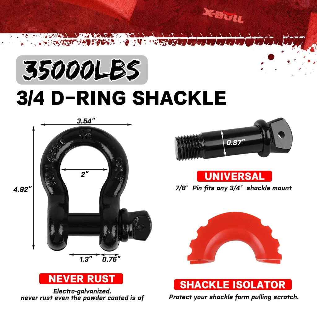 X-BULL 4WD Winch Recovery Kit 12PCS - Recovery Tracks