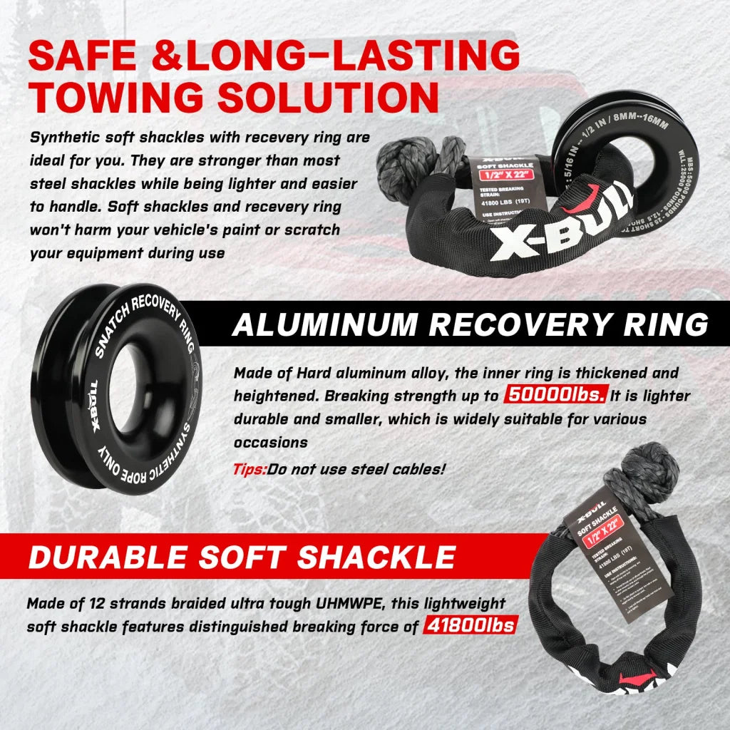 X-BULL 4WD Winch Recovery Kit 12PCS - Recovery Tracks