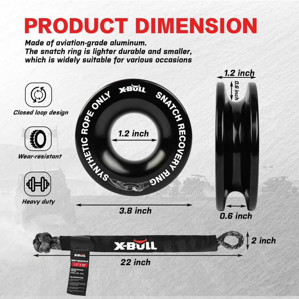X-BULL 4WD Winch Recovery Kit 12PCS - Recovery Tracks