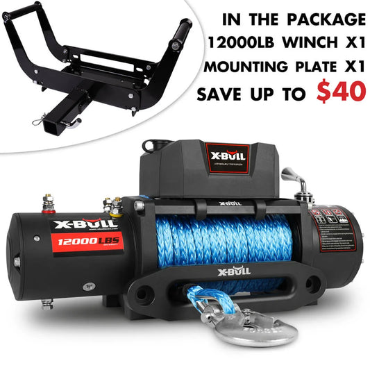 X-BULL 4x4 Electric Winch 12V 12000LBS synthetic rope 4WD