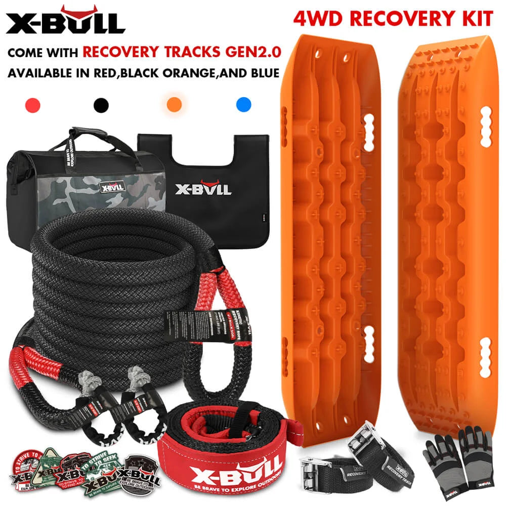 X-BULL 4X4 Recovery Kit Kinetic Recovery Rope Snatch Strap