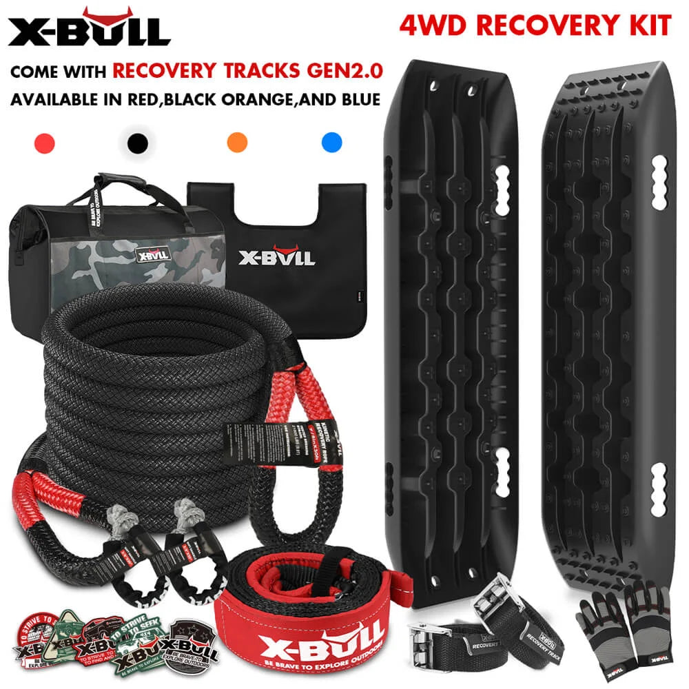 X-BULL 4X4 Recovery Kit Kinetic Recovery Rope Snatch Strap