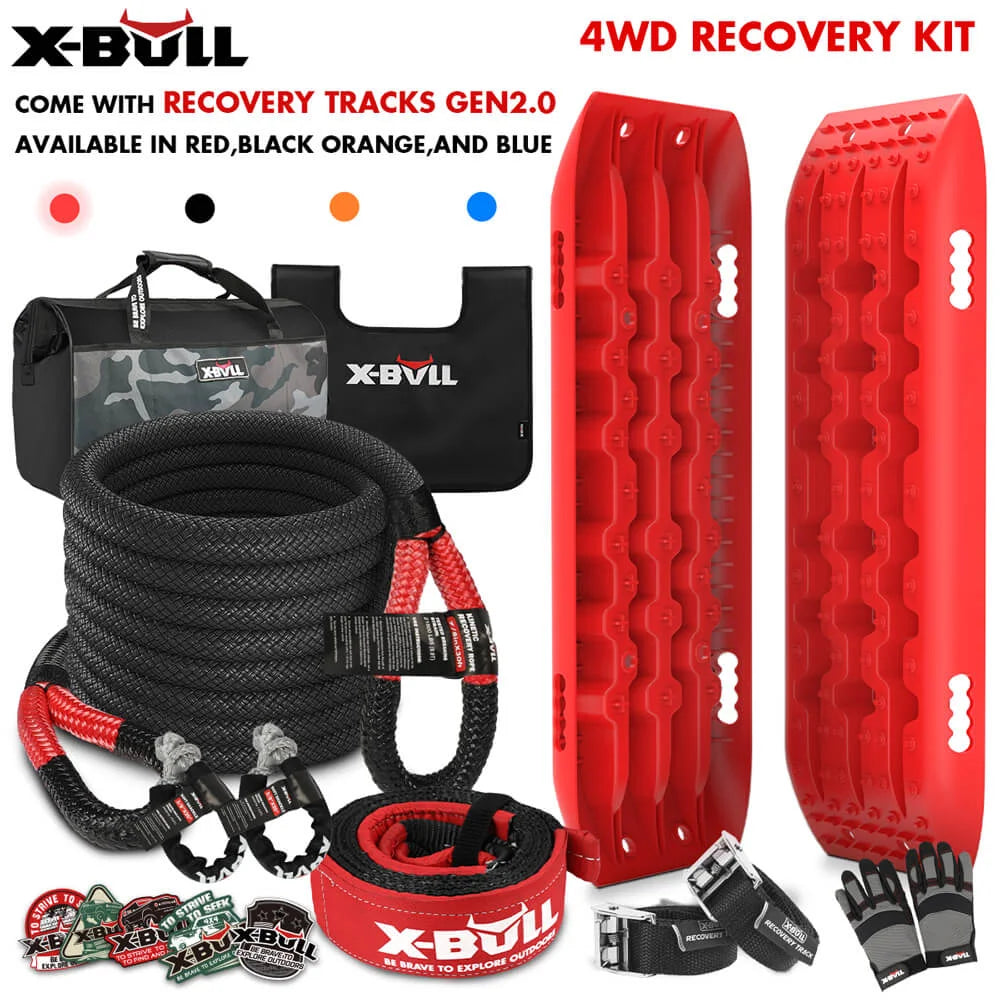 X-BULL 4X4 Recovery Kit Kinetic Recovery Rope Snatch Strap