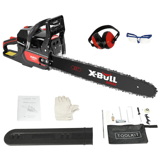X-BULL 62cc Chainsaw Petrol Commercial 22’’ Bar E-Start