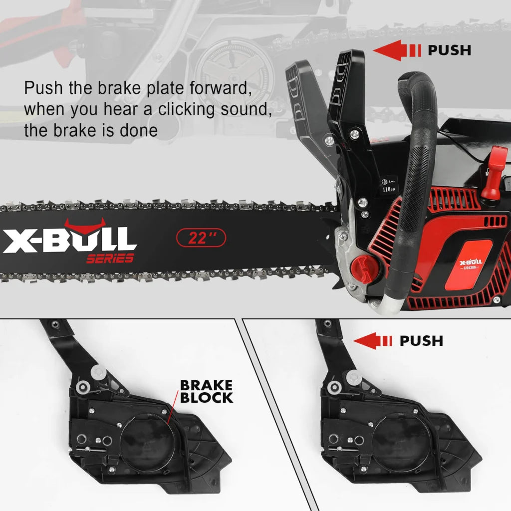 X-BULL 62cc Chainsaw Petrol Commercial 22’’ Bar E-Start