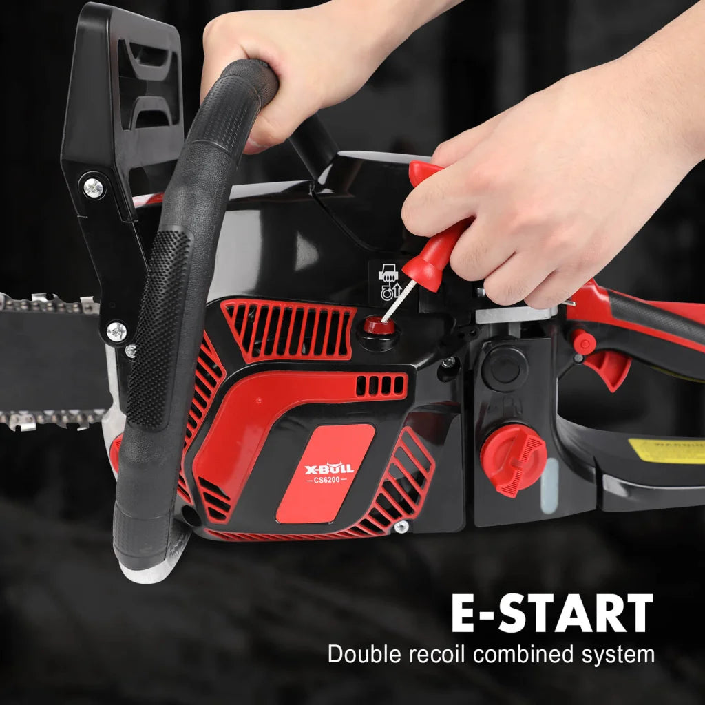 X-BULL 62cc Chainsaw Petrol Commercial 22’’ Bar E-Start