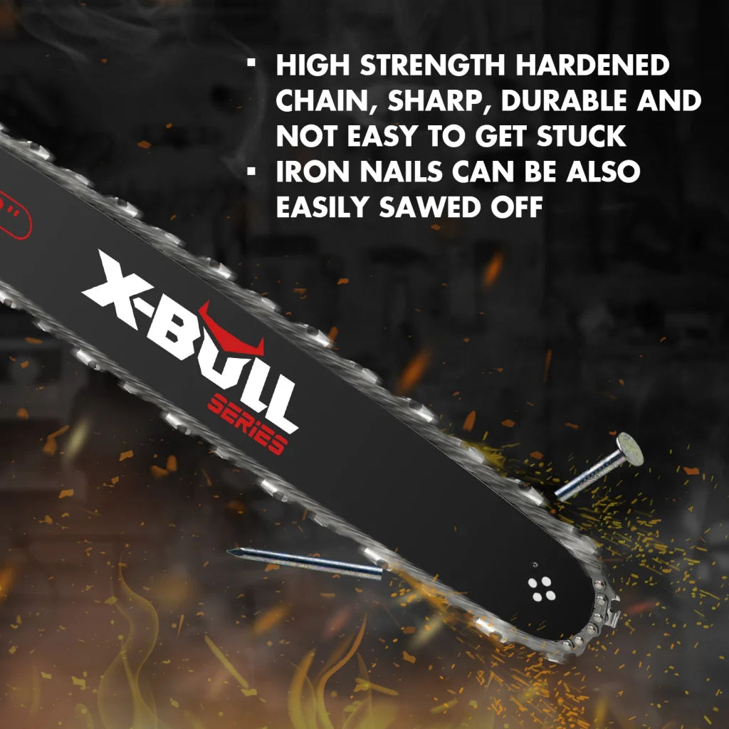 X-BULL Chainsaw Petrol Commercial 62cc 20’’ Bar E-Start