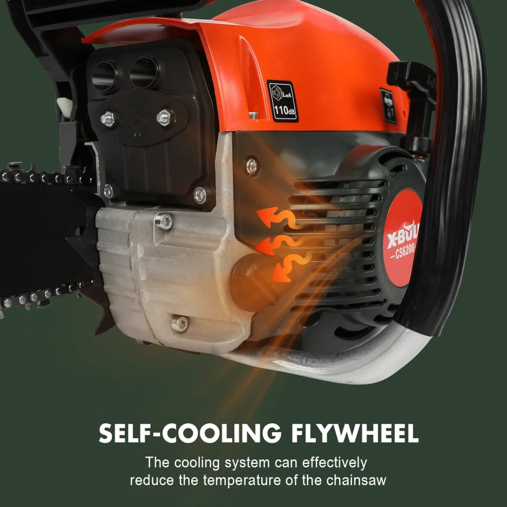 X-BULL Chainsaw Petrol Commercial 62cc 20’’ Bar E-Start