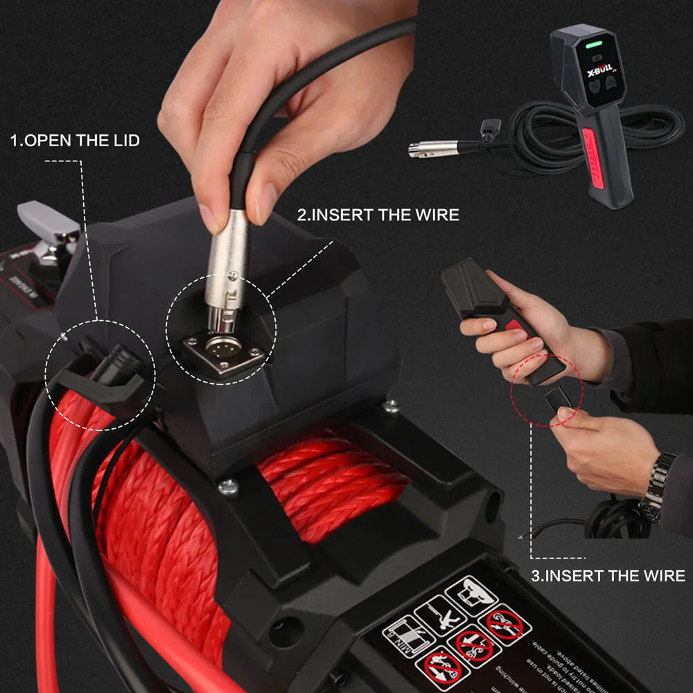 X-BULL Electric Winch 12V 14500LBS Synthetic Rope Wireless